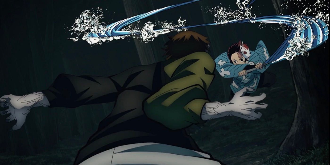 Tanjiro Kamado performs the Water Breathing Fourth Form Demon Slayer